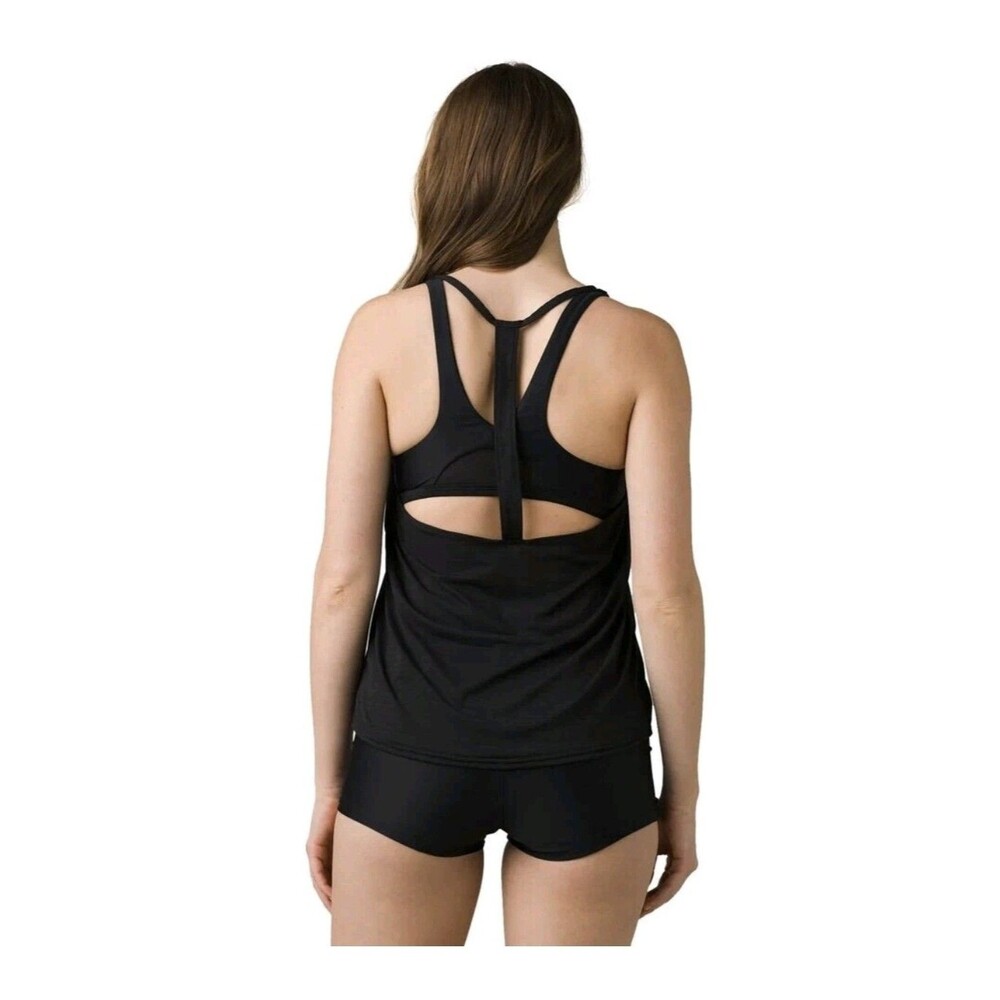 Prana Ainsley Tankini Black Women's Size Medium Workout Top Gym Lightweight
